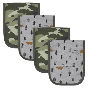 4-Pack Boys Bear Terry Burp Cloths