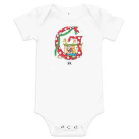 A Merry Little Christmas Letter G Infant Bodysuit