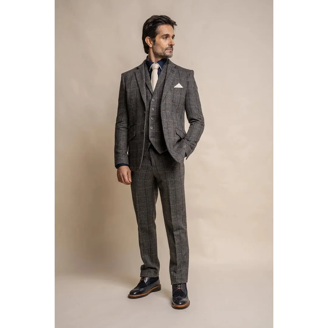 Albert - Men's Tweed Check Grey Blazer