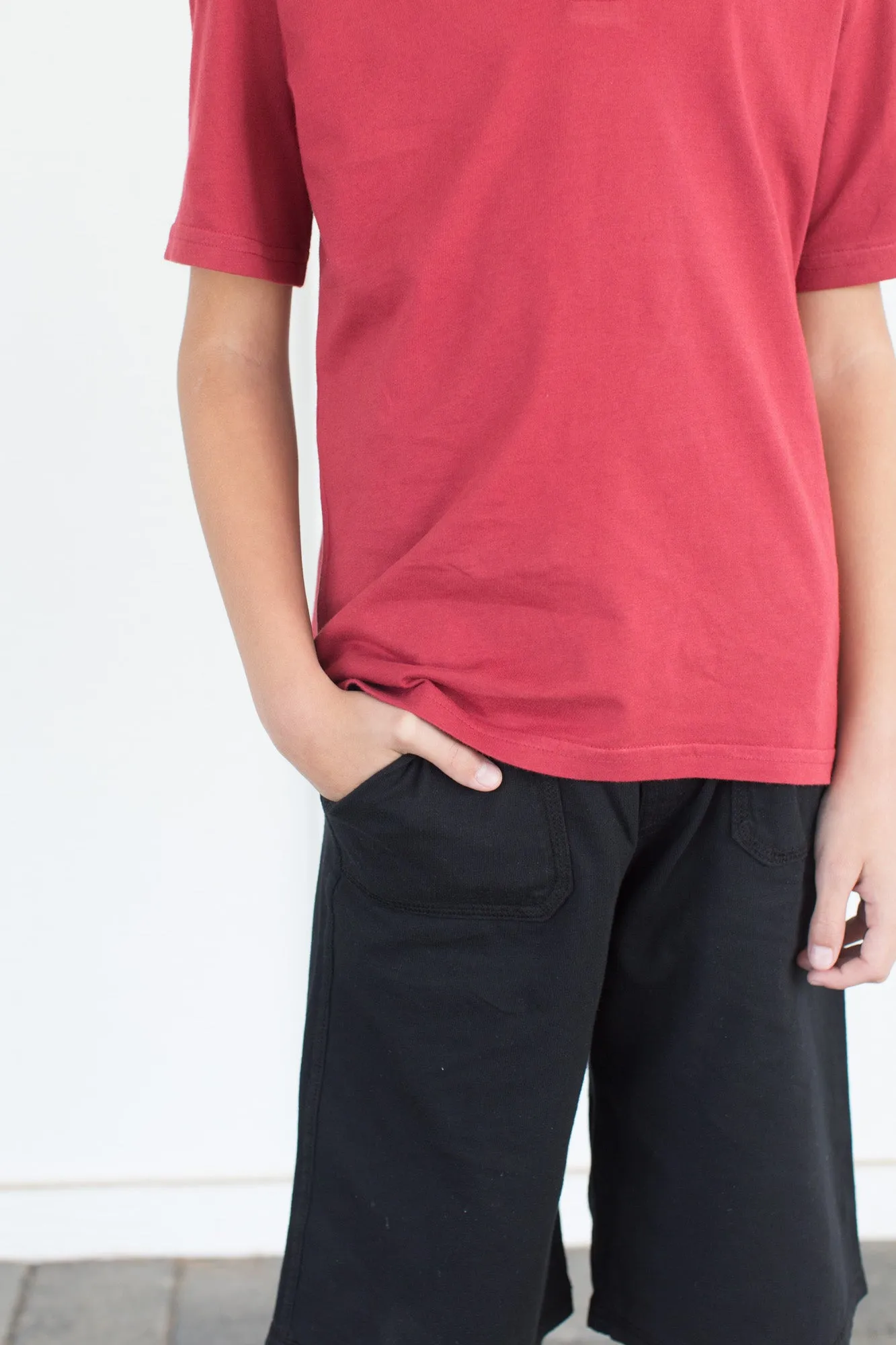 Boys Soft Cotton UPF 50  3 -Pocket Jersey Shorts | Dark Navy