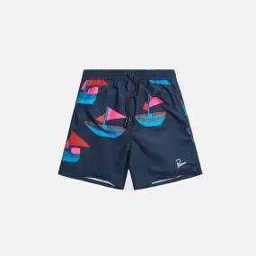 by Parra Paper Boats Swim Shorts - Navy Blue