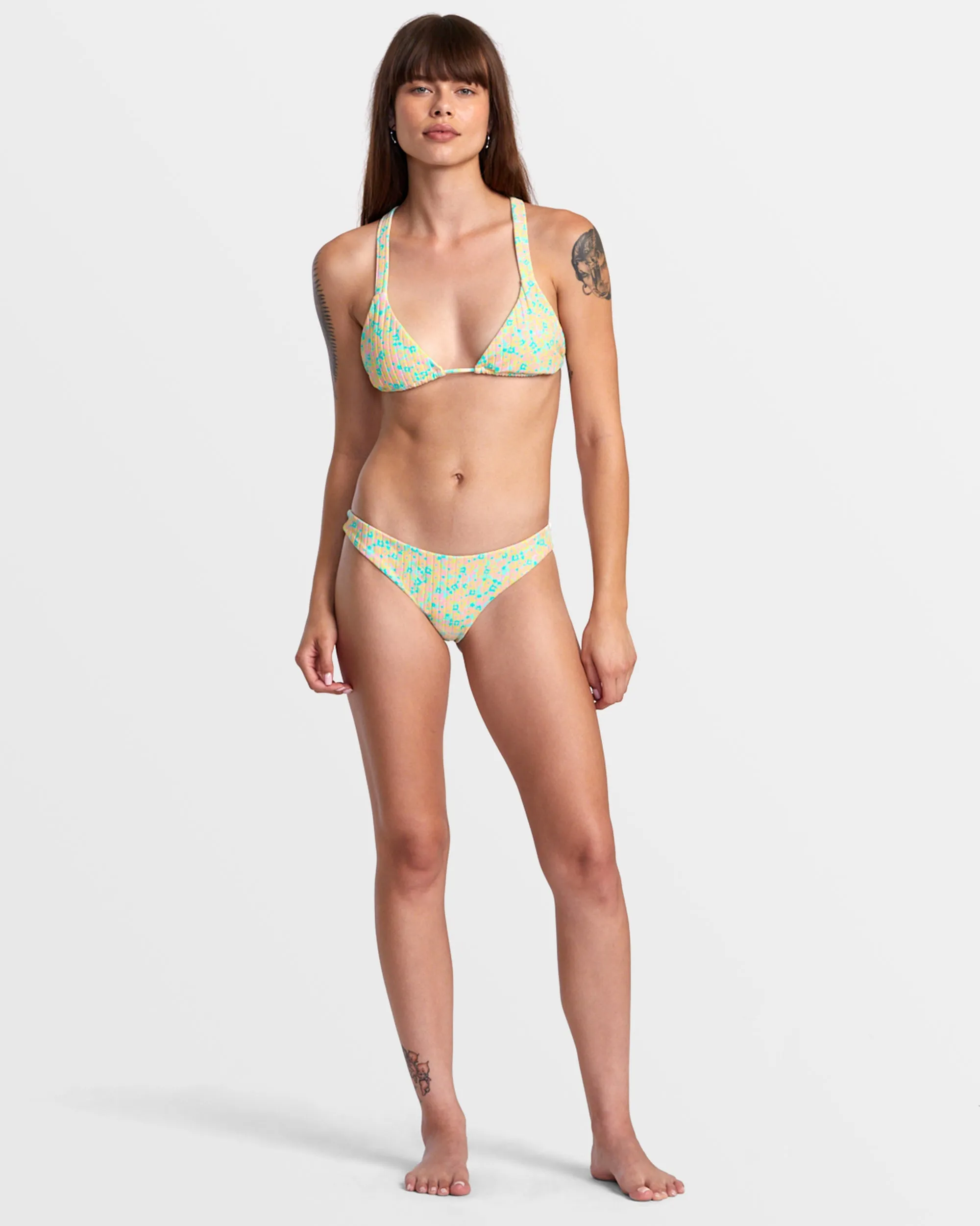 Confetti Low Waist Cheeky Bikini Bottoms - Neon Green