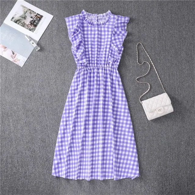 DressBetty - Elegant Heart Dot Sleeve Ruffles Medium Dress