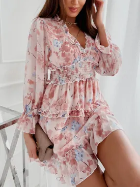 DressBetty - Spring Casual Sweet Chiffon Print Dress