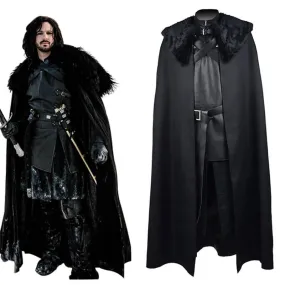 Game of Thrones Jon Snow Night's Watch Black Coat Suit Costume