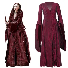 Game of Thrones Melisandre Red Long Dress Cosplay Costume Women Halloween Outfit