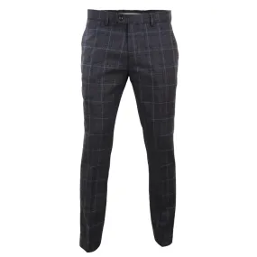 Harvey - Men's Charcoal Check Trousers