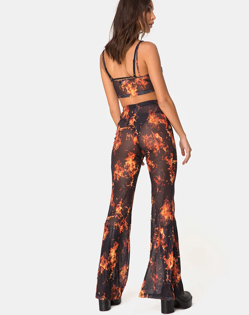 Herlom Flare Trouser in Fire Mesh