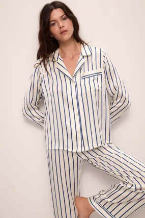 Inez Washable Silk Printed Long PJ Set