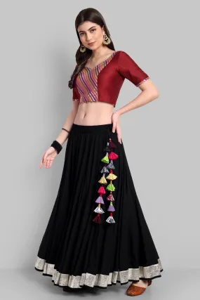 Maroon Cotton Silk Prince Cut Blouse with Banarasi Patch