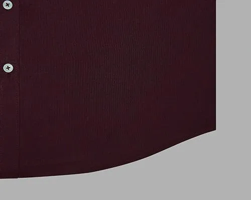 Men's 100% Cotton Plain Solid Full Sleeves Shirt (Maroon)