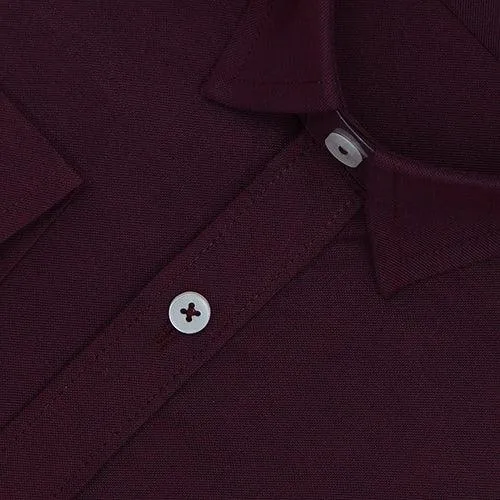 Men's 100% Cotton Plain Solid Full Sleeves Shirt (Maroon)