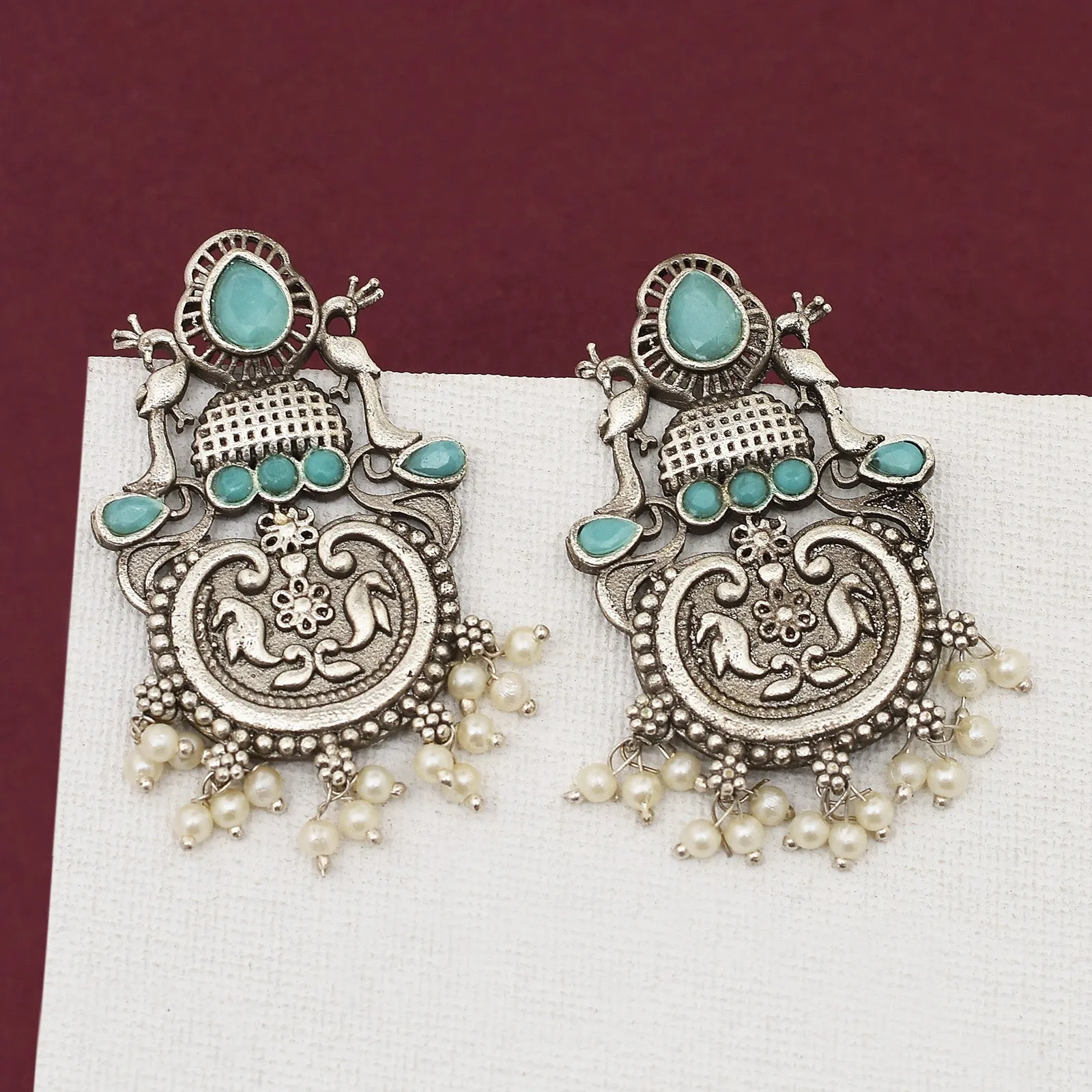 Sarika Peacock Stud Earring