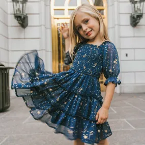 Sequin Ruffle Smocked Dress