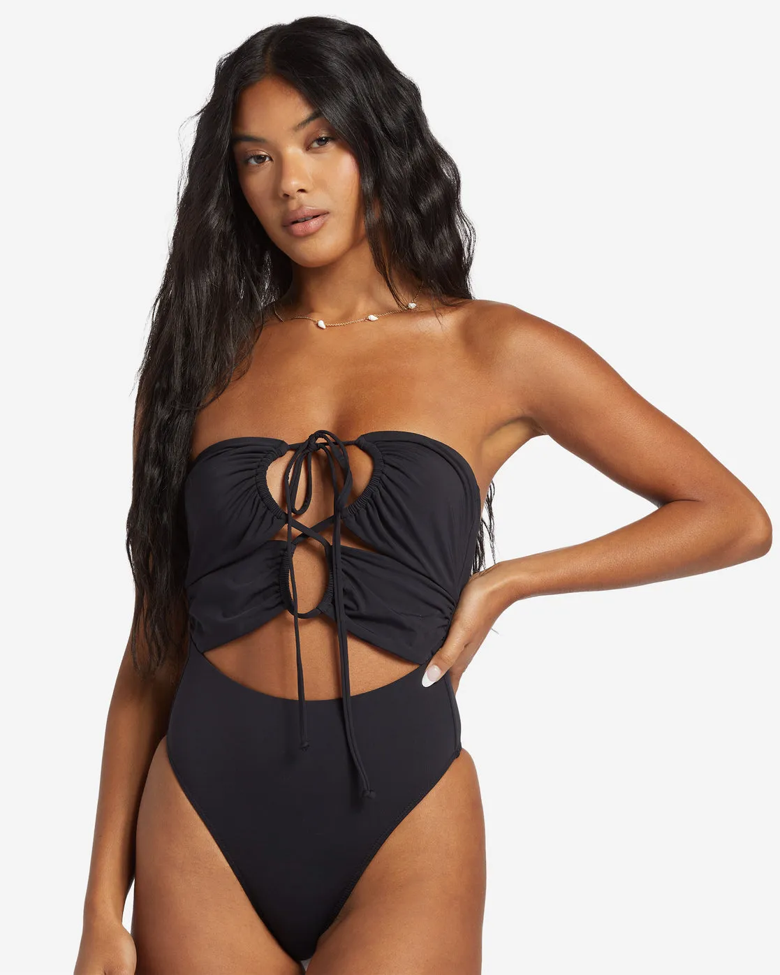 Sol Searcher One-Piece Swimsuit - Black Pebble