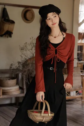 Spaghetti Strap Top and Cardigan Suit Set