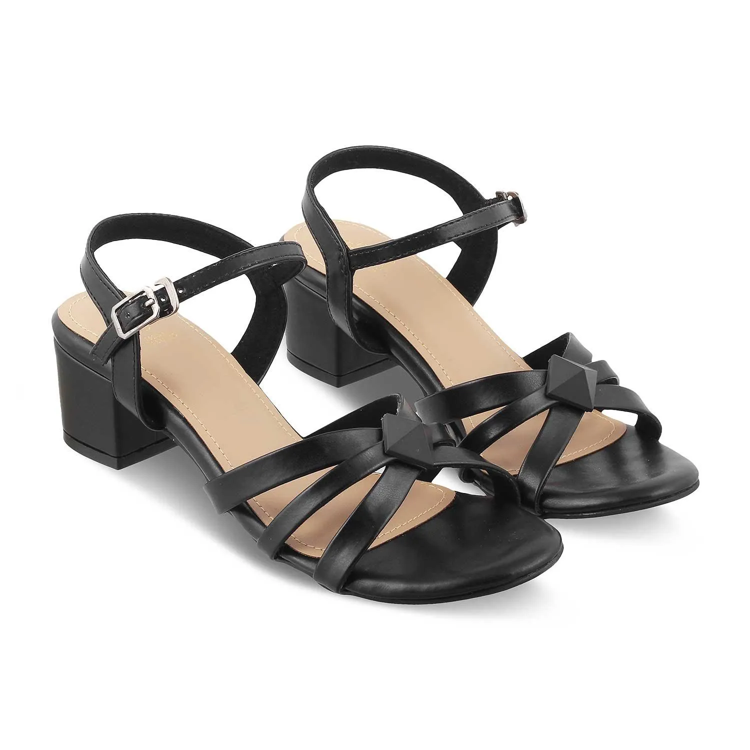 The Parma Black Women's Dress Block Heel Sandals Tresmode