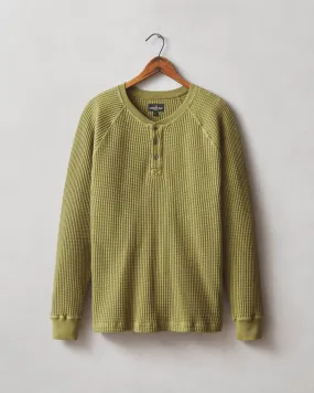 Waffle Henley Long Sleeve - Capulet Olive